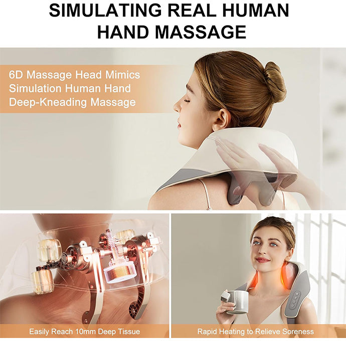 3d Kneeding Massage (Pillow for Neck, Traps, Back and Leg Pain Relief)